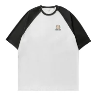 Oversize White Black Raglan T-Shirt Flower