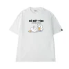 Oversize White Graphic T-Shirt Funny Bear Beer