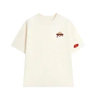 Oversize Beige Graphic T-Shirt Vietnam Hat